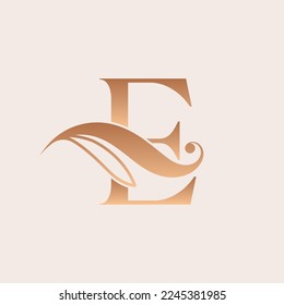 natural massage beauty logo template letter E