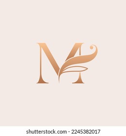 natural massage beauty logo template letter M