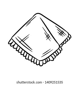 Natural material handkerchief. Ecological and zero-waste napkin. Green house and plastic-free