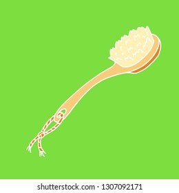 Natural material shower brush. Ecological and zero-waste products and items. Green house and plastic-free living.
