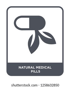 natural medical pills icon vector on white background, natural medical pills trendy filled icons from Nature collection, natural medical pills simple element illustration