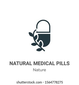 Natural medical pills vector icon on white background. Flat vector natural medical pills icon symbol sign from modern nature collection for mobile concept and web apps design.