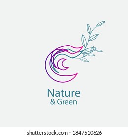 natural medicinal plant logo, herbal logo