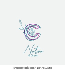 natural medicinal plant logo, herbal logo