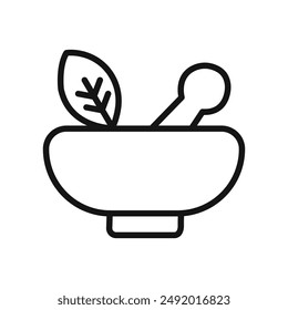 Natural medicine icon linear graphics set vector