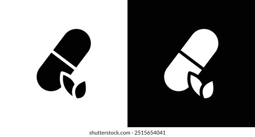 Natural medicine icon logo set vector