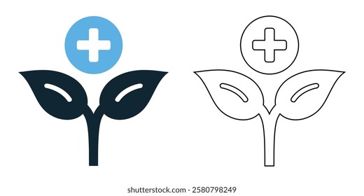 natural medicine icon vector, herbal remedies, organic products, healthcare, pharmacies, and alternative medicine pictogram symbol ui and ux design, glyphs and stroke line