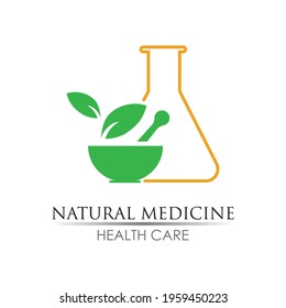 Natural medicine logo images illustration design