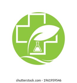 Natural medicine logo vector illustration design template