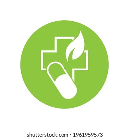 Natural medicine logo vector illustration design template