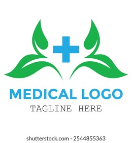 Natural medicine with medical professional sign minimalist logo design