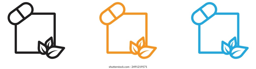 Natural medicine vector logo set collection for web app ui