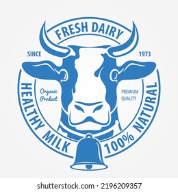 Natural Milk logo design isolated on white background. Vector illustration	