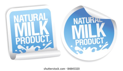 Natural milk product stickers.