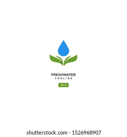 Natural mineral clear ecology water aqua Logotype. Green Energy concept icon.