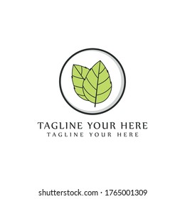 Natural mint leaves icon. Flat illustration of natural mint leaves vector icon. mint pepper leaves logo.