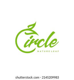 Natural modern initial letter C with leaf logo design vector