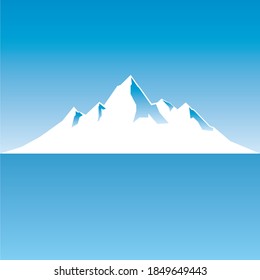 Natural Mountain Spring water logo design Label template in white background