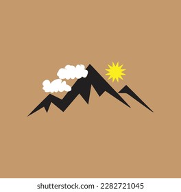 Logo abstracto del vector montañoso natural