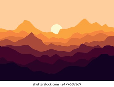 natural mountains landscape. Illustration for background.