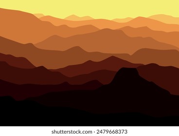 natural mountains landscape. Illustration for background.