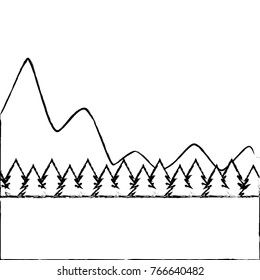 natural mountains with tree pines forest landscape