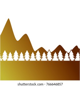 natural mountains with tree pines forest landscape
