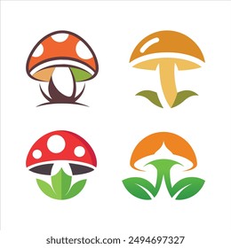 Natural Mushroom Logo Icons Illustration - Ideal for T-shirt Design, Hoodie Design, Pillow Cover Design, and More