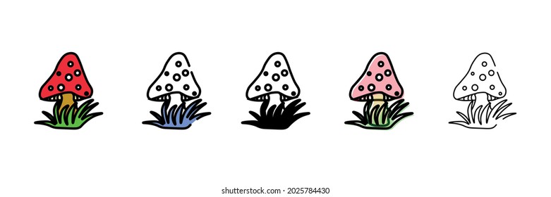 natural mushroom vector type icon
