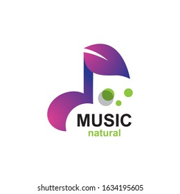 Natural music logo creative vector icon illustration