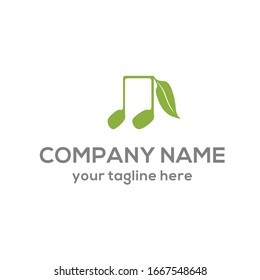 
natural music note vector logo