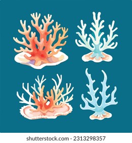 natural nature sea corals art design vector illustrator