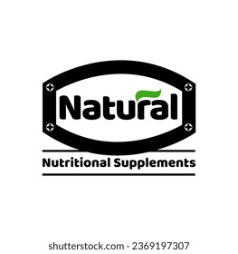 Complementos nutricionales naturales icono vectorial typo.