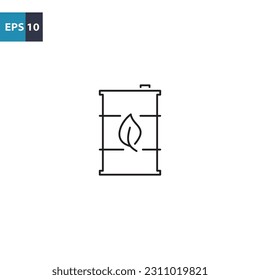 Natural oil barrel outline icon Vector illustration