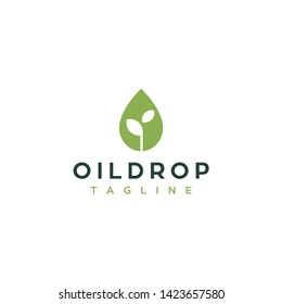 natural oil drop vector icon logo design