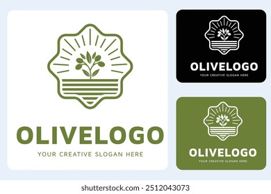 Natural Olive Logo Design Template