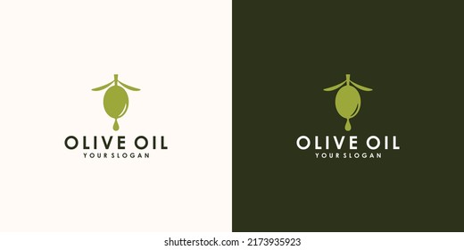 natural olive oil drop logo design