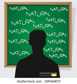 Natural on blackboard background,Vector