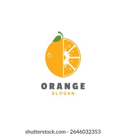 Diseño plano de fruta naranja natural. Icono de fruta de naranja fresca.