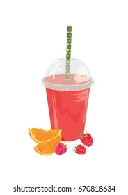 Natural Orange and Raspberry Juice.