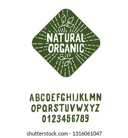 Natural and organic. Backyard support. Hand made font. Fresh food, natural, chicken. Hand made logo.