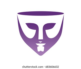 Natural Organic Beauty Female Face Logo - Two Hand Forming A Face Mask