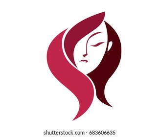 Natural Organic Beauty Female Face Logo - Beautiful Female Silhouette