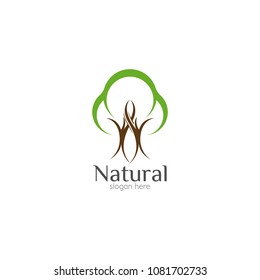 Natural organic care logo design icon template. Eco bio green vector illustration