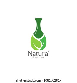 Natural organic care logo design icon template. Eco bio green vector illustration