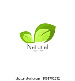 Natural organic care logo design icon template. Eco bio green vector illustration