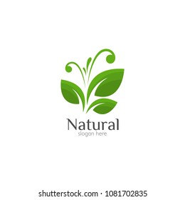 Natural Organic Care Logo Design Icon Stock Vector (Royalty Free ...