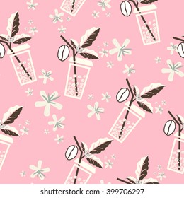 natural organic coffee seamless pattern
