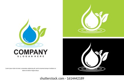 Natural Organic cosmetics spa medicine Logotype concept icon. Green Eco Leaves Logo design vector template