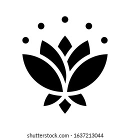 Natural and organic cosmetics vector icont. Skincare, no synthetic fragrance and colors illustration symbol. lotus